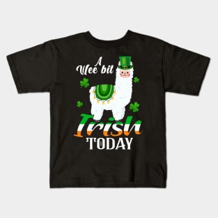 A Wee Bit Irish Today Llama St Patrick's Day Kids T-Shirt